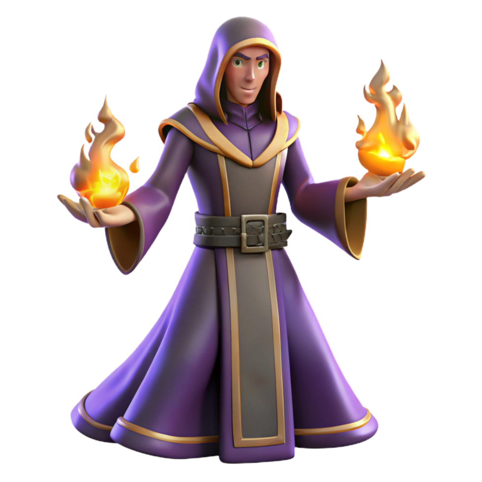 beautiful rustic stunning abstract Wizard 3D Render, Fantasy Sorcerer authentic premium png