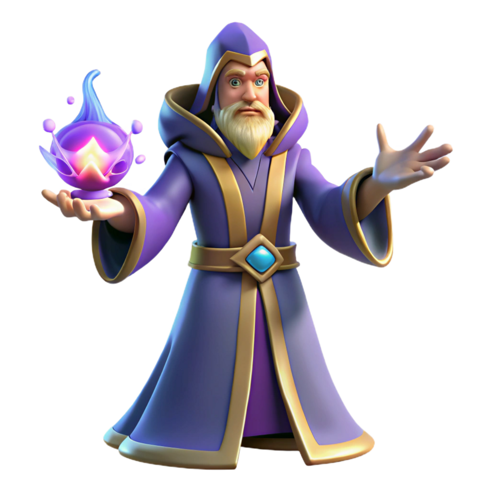 elegant contemporary stunning modern Wizard 3D Render 4K high resolution png