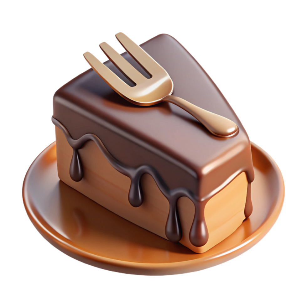 3D Chocolate Cake Illustration png