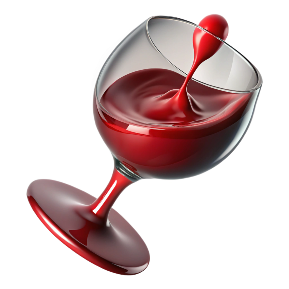 magnificent creative serene classic Red Liquid Pouring into Wine Glass 3D Illustration authentic professional png