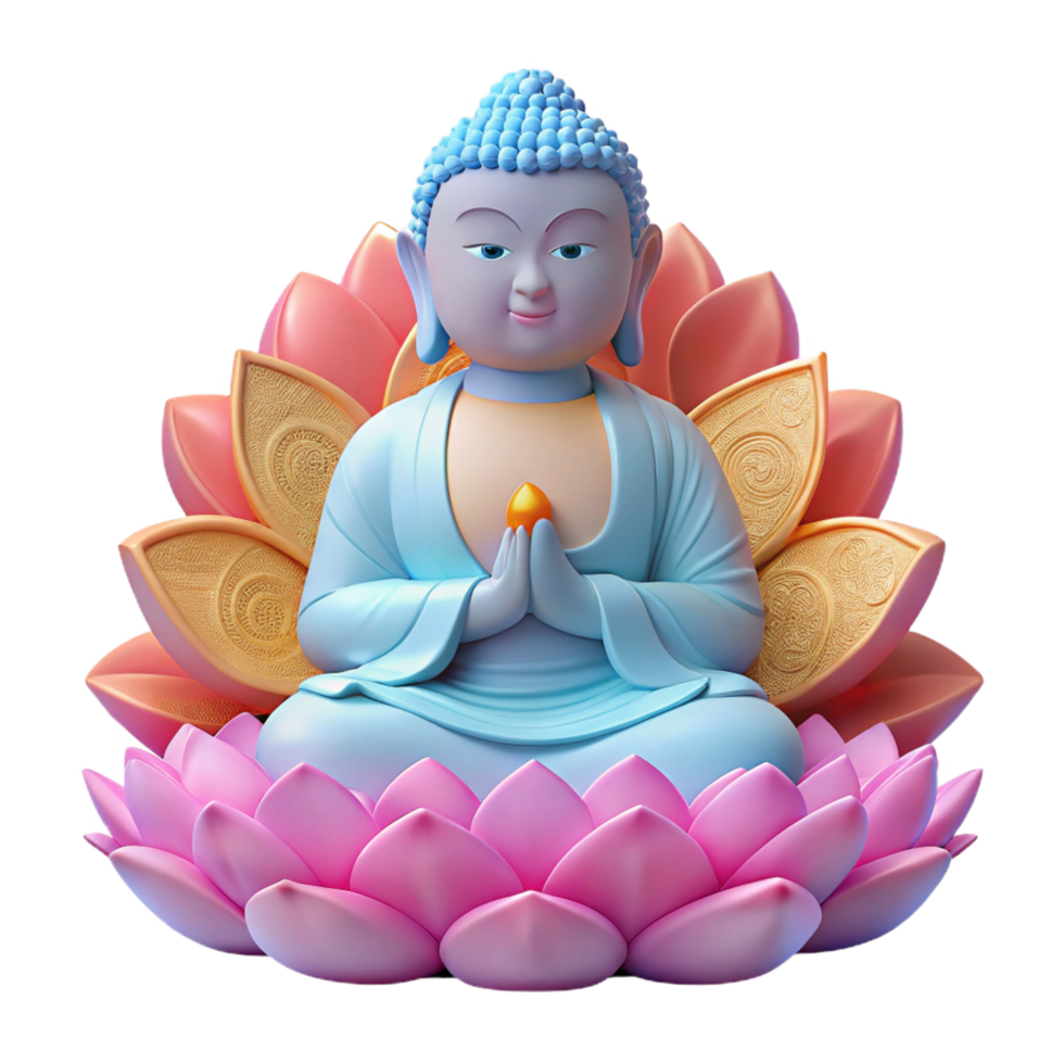 stunning rustic serene abstract 3D Render Peaceful Buddha Lotus original professional png