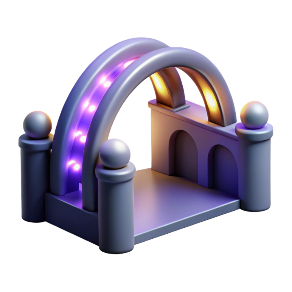 stunning artistic wonderful artistic 3D Archway Render with Lights detailed premium png