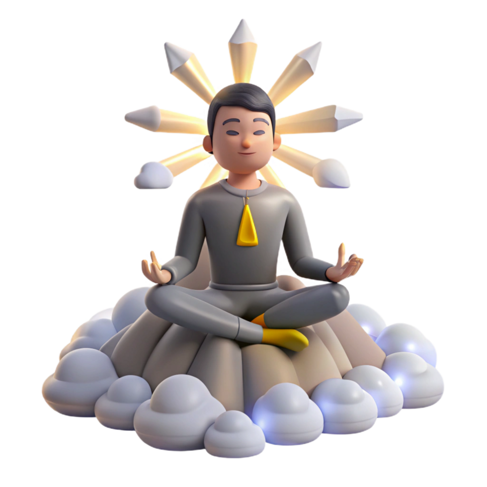 beautiful contemporary magnificent rustic 3D Illustration Peaceful Meditation Creative Mind detailed authentic png