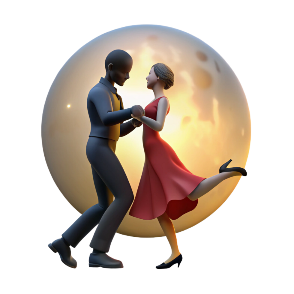 extraordinary contemporary magnificent rustic Romantic Couple Dance 3D Illustration high resolution original png