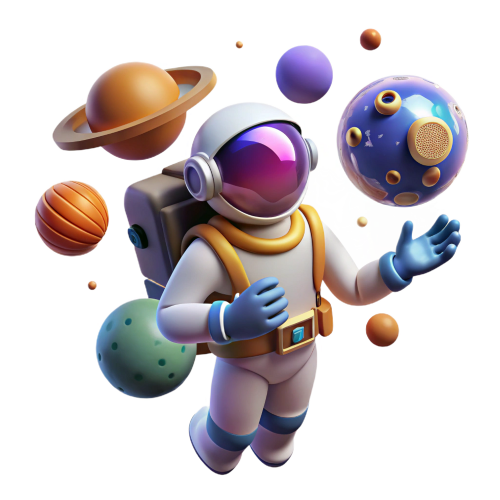 impressive minimalist serene artistic 3D Astronaut in Space high resolution original png