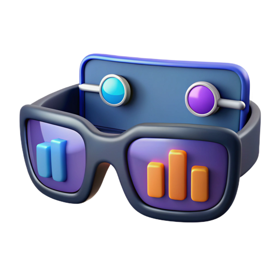 wonderful classic beautiful classic 3D Glasses Data Visualization Illustration 4K exclusive png