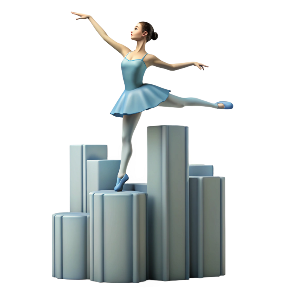 elegant traditional stunning minimalist Ballet Dancer 3D Render exclusive 4K png