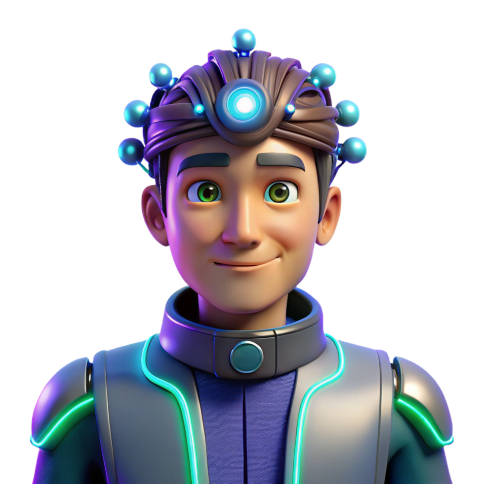impressive classic extraordinary minimalist 3D Render Futuristic Boy Cartoon 4K original png
