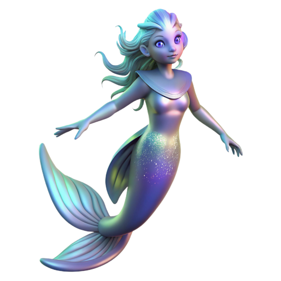 élégant ancien vibrant classique iridescent Sirène 3d rendre professionnel authentique png