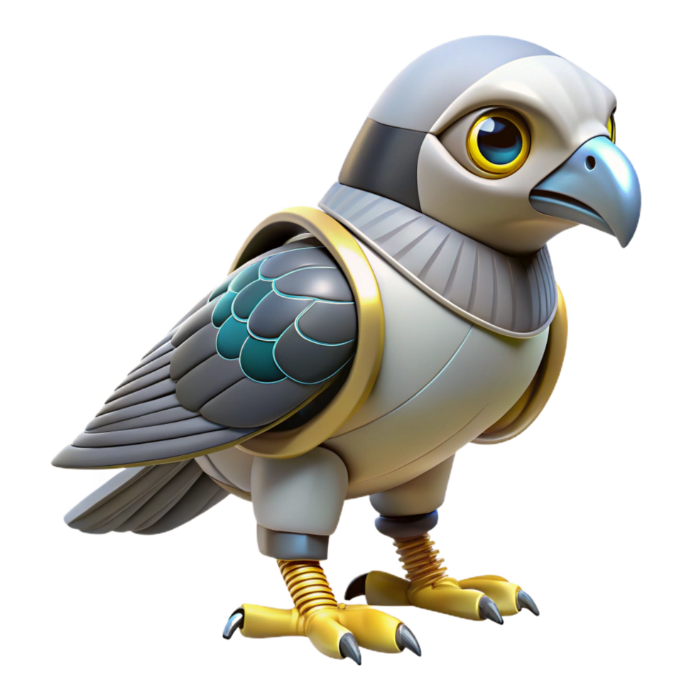 3D Render of a Robotic Bird png