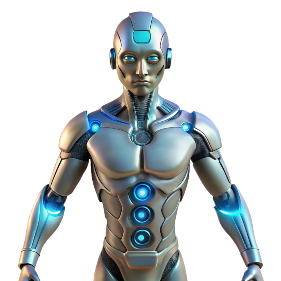 impressive artistic stunning modern Futuristic Robot 3D Render genuine high resolution png