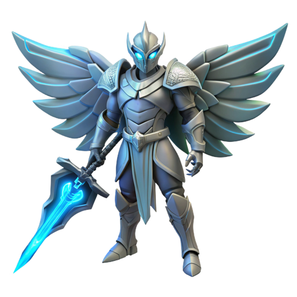 elegant abstract stunning rustic Angelic Warrior 3D Render genuine authentic png
