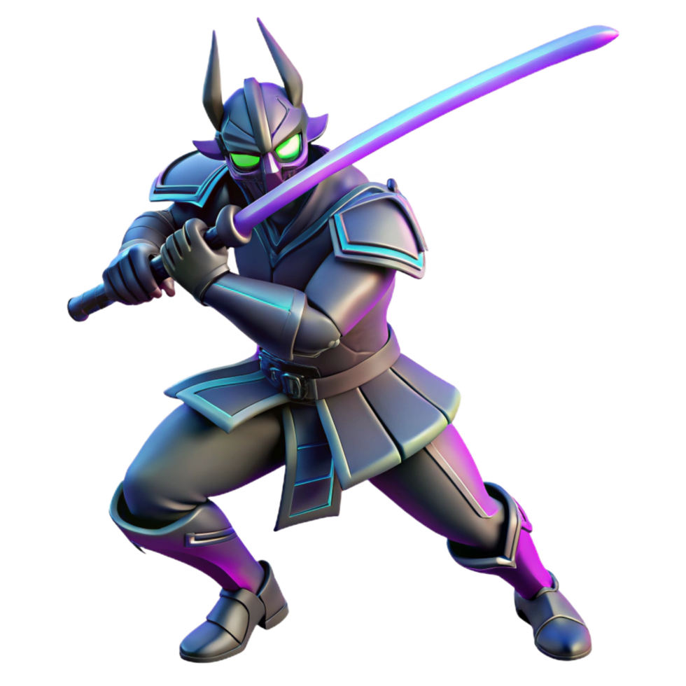 dramatic creative extraordinary traditional 3D Render Dark Samurai Warrior premium high quality png