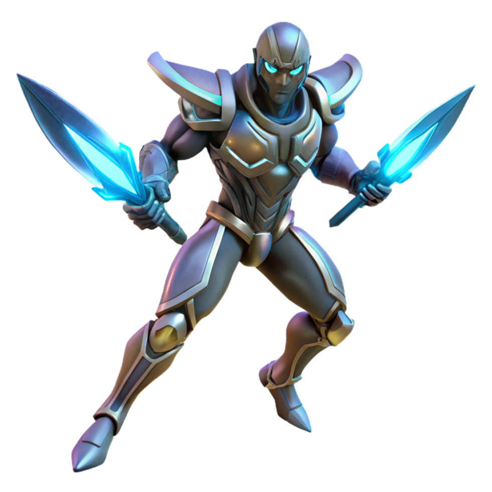 beautiful modern magnificent vintage 3D Render Futuristic Warrior original high resolution png