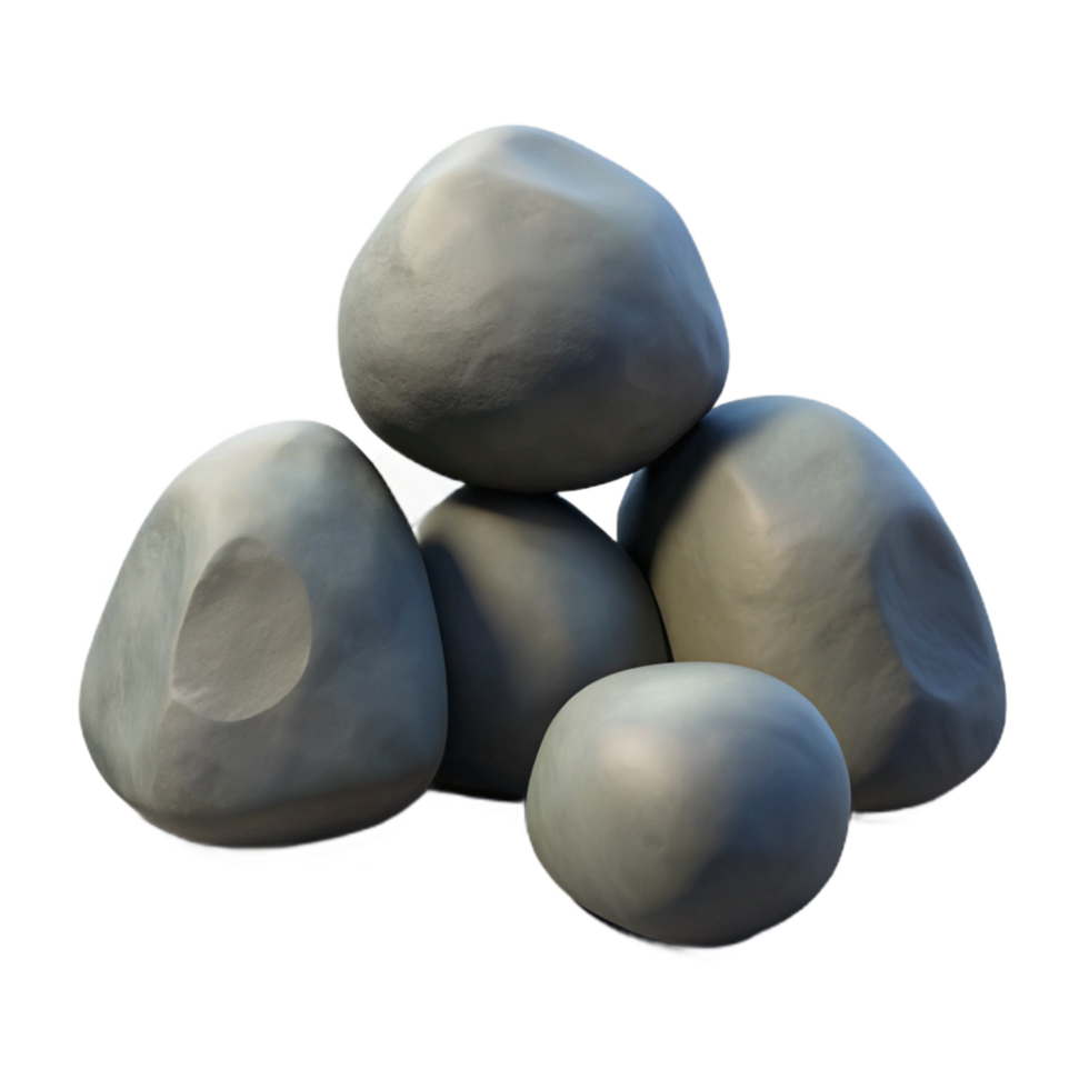 beautiful abstract serene traditional Grey Stones 3D Render high quality professional png