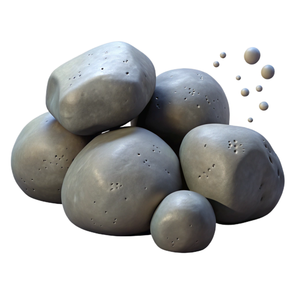3D Render Gray Stones Background png