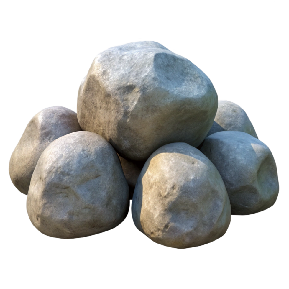 elegant creative vibrant abstract 3D Render Gray Boulder Pile professional high resolution png