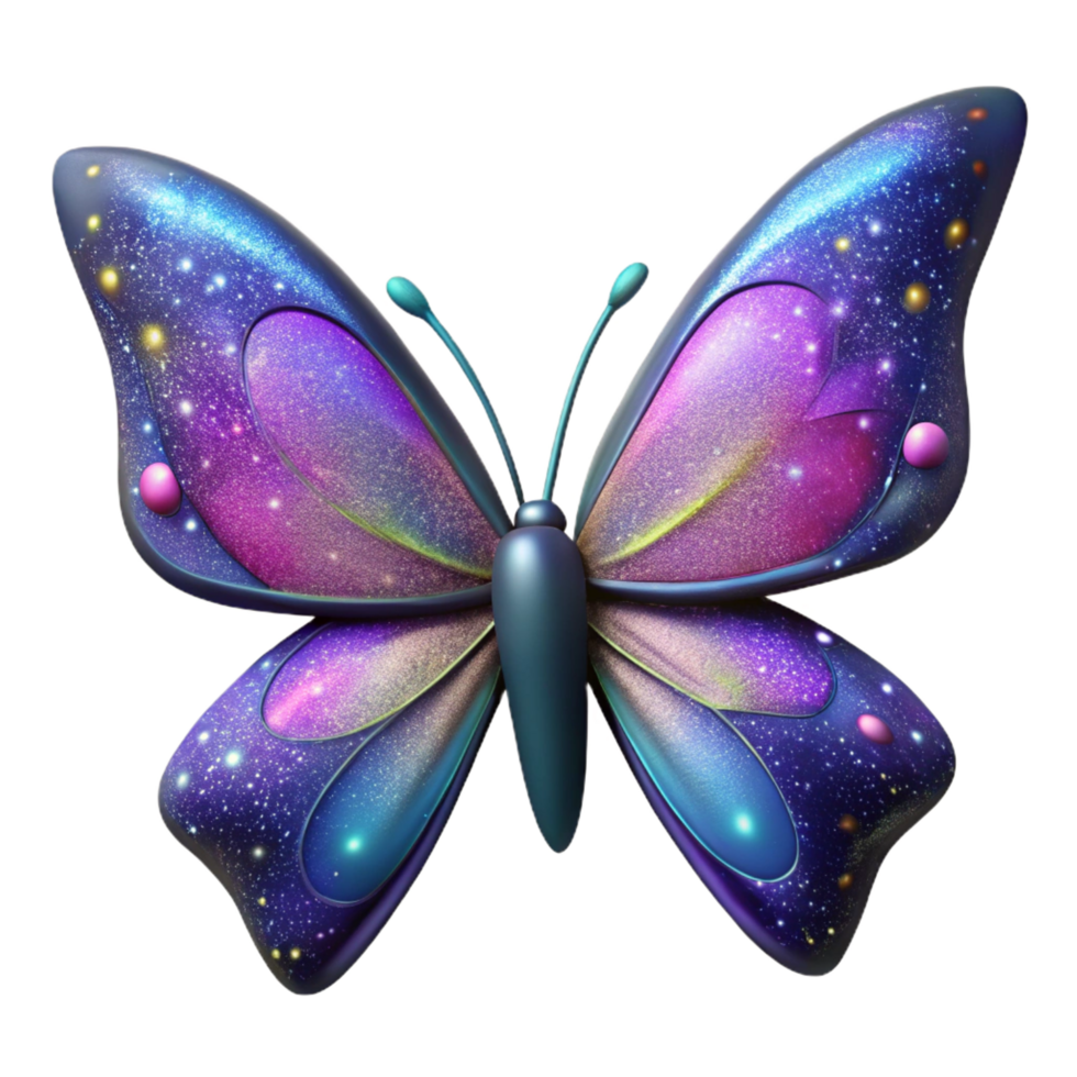 dramatic abstract wonderful abstract Cosmic Butterfly 3D Illustration high quality 4K png
