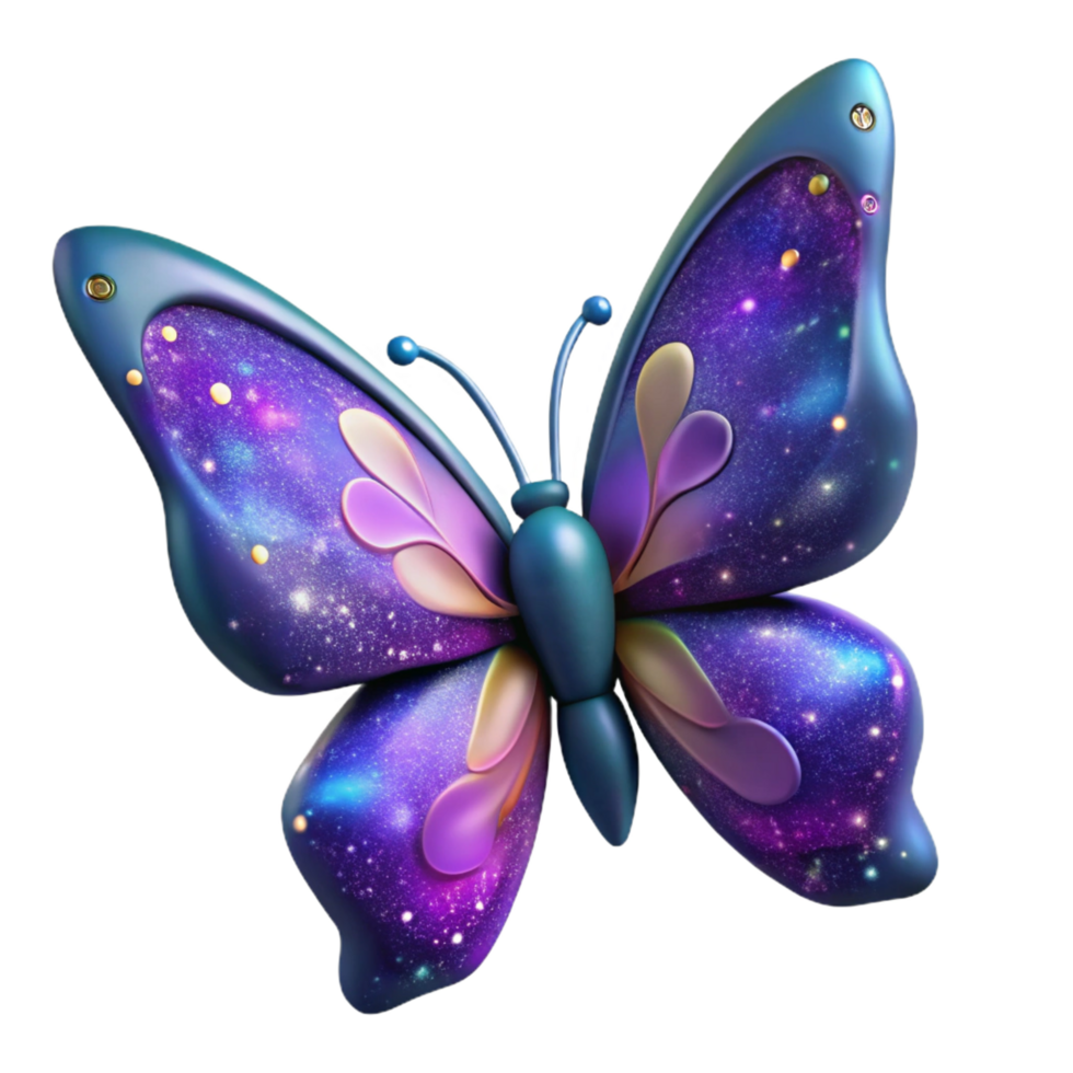 magnificent artistic extraordinary classic 3D Galaxy Butterfly Illustration 4K detailed png