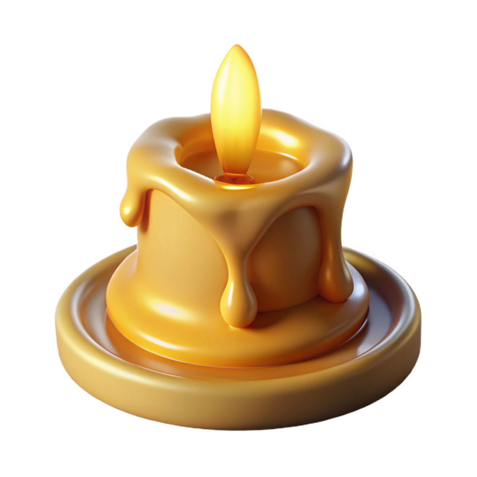 impressive abstract elegant minimalist Melted Wax Candle 3D Render high resolution authentic png
