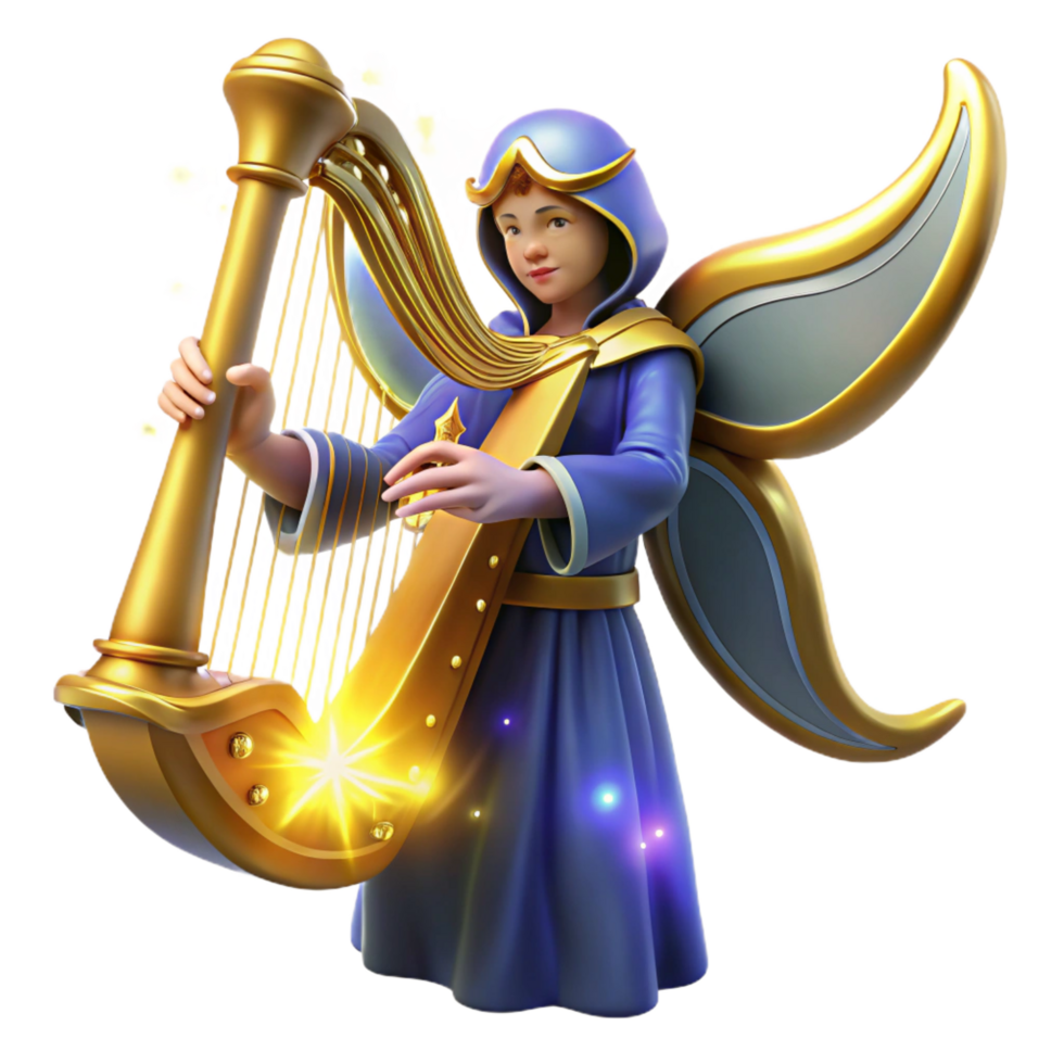 impressive classic vibrant modern Angelic Harper 3D Render exclusive authentic png