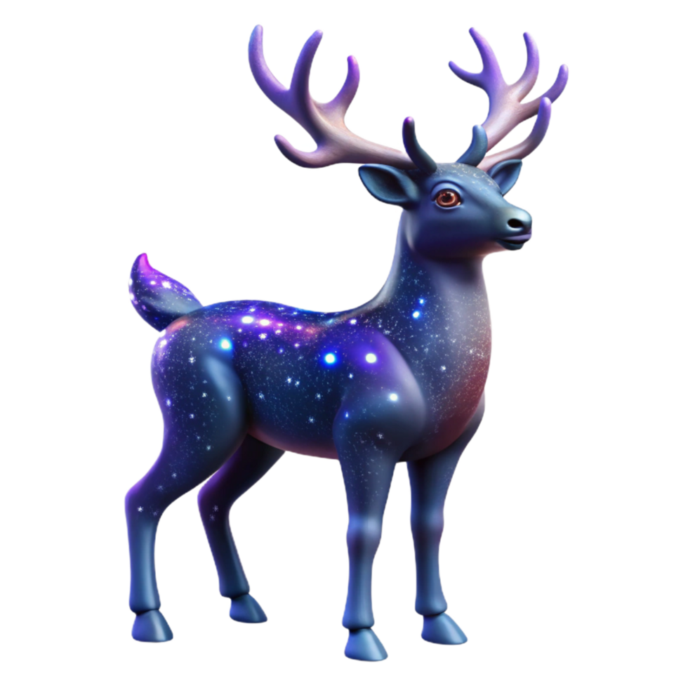 wonderful rustic wonderful artistic Cosmic Deer 3D Render high quality high resolution png