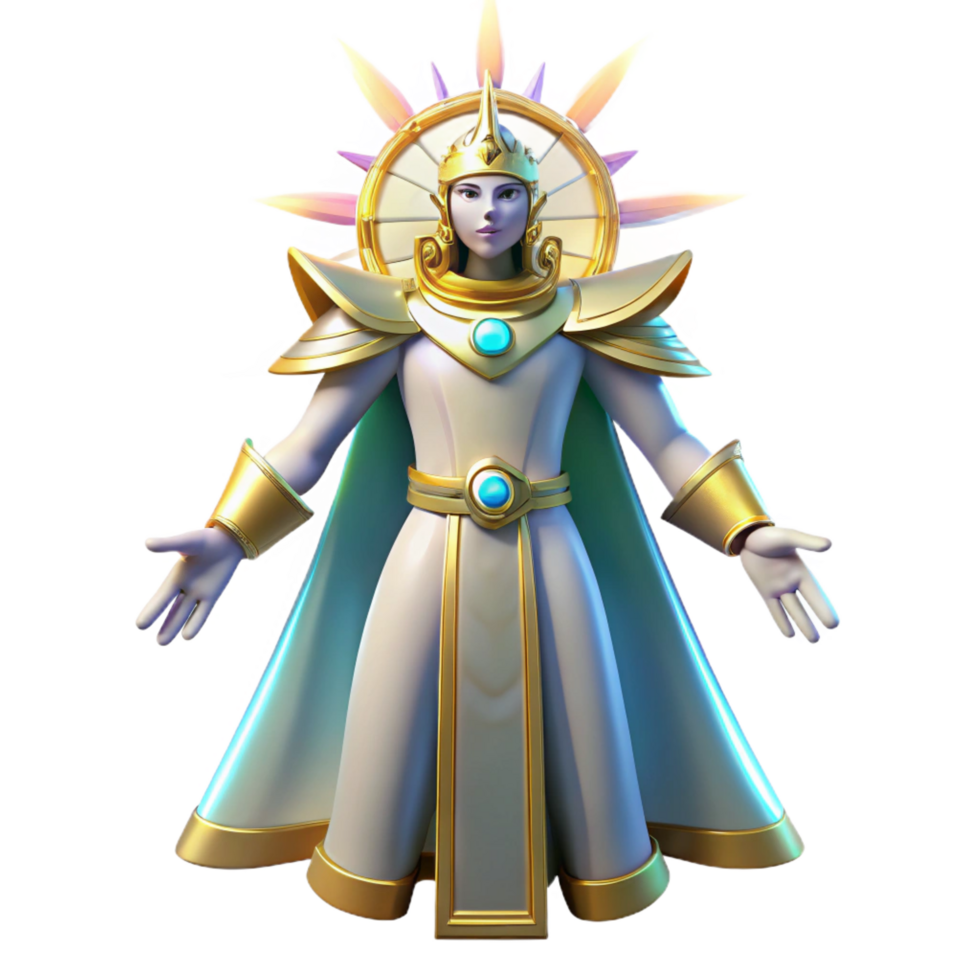 beautiful abstract dramatic rustic Radiant Sun God 3D Render exclusive detailed png