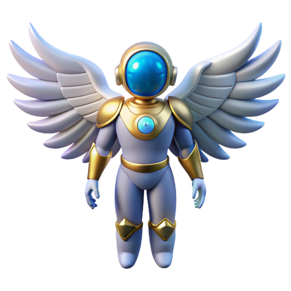 Angelic Astronaut 3D Render png