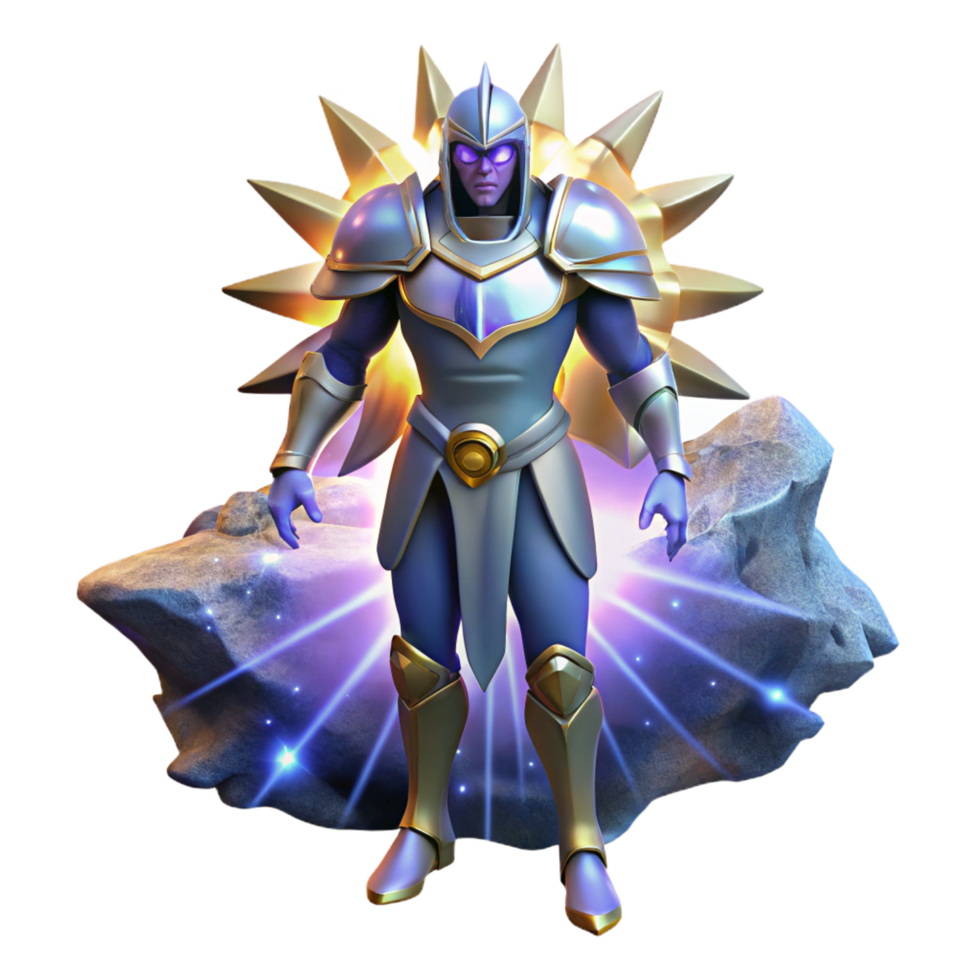 elegant vintage impressive modern Radiant Knight 3D Render premium 4K png