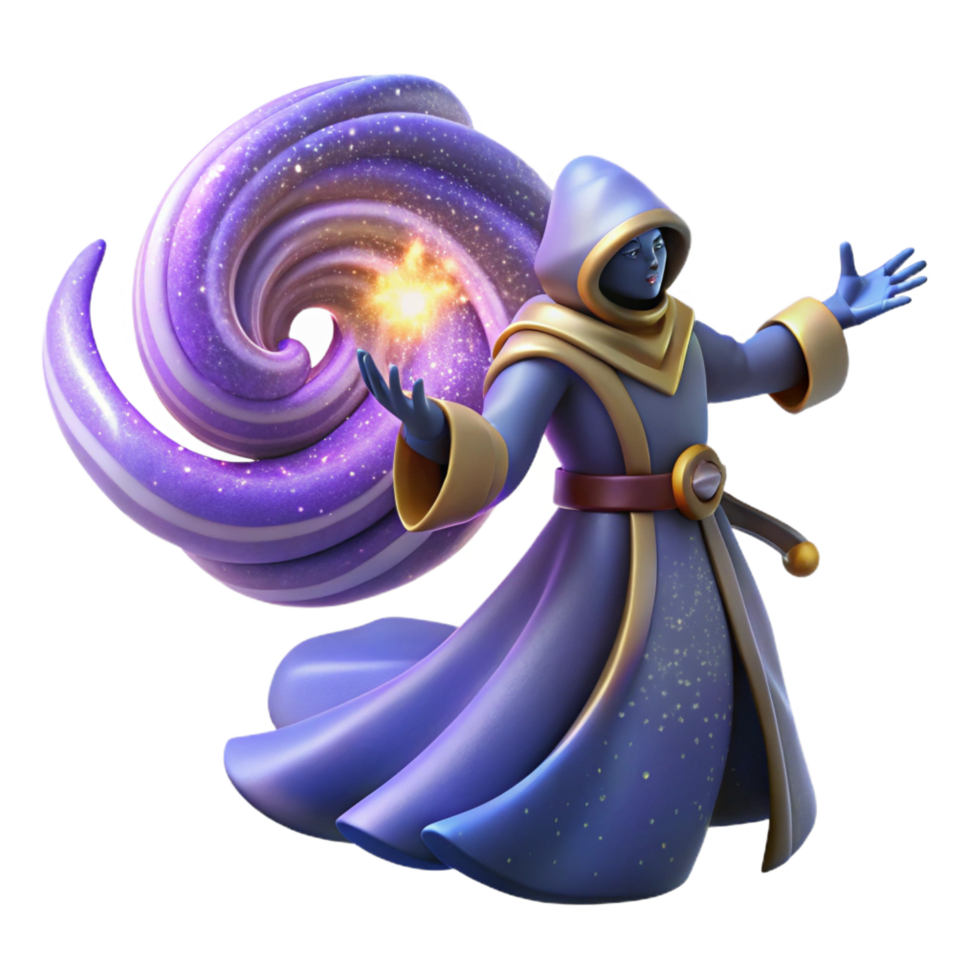 wonderful rustic stunning classic Cosmic Wizard 3D Render professional detailed png