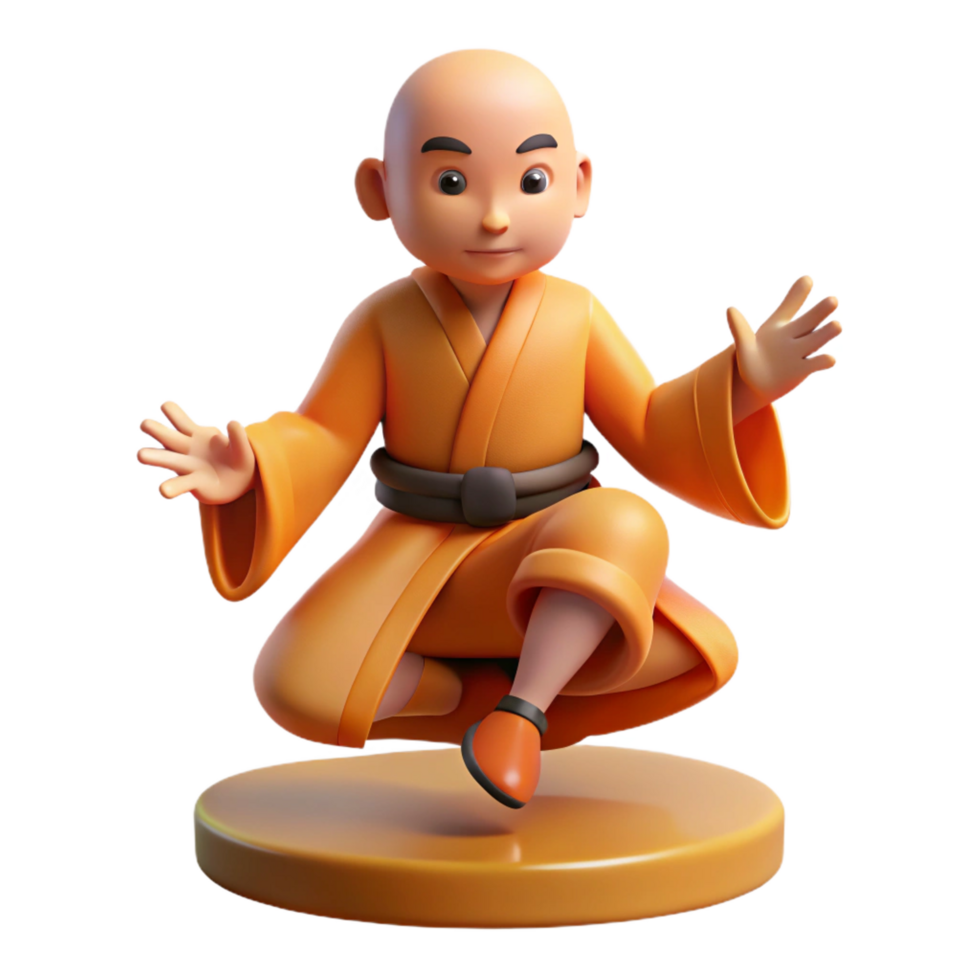 dramatic abstract impressive abstract 3D Monk Illustration, Peaceful Meditation high quality exclusive png