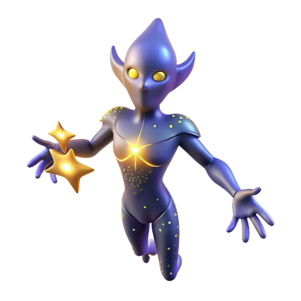 3D Render of Star Being png