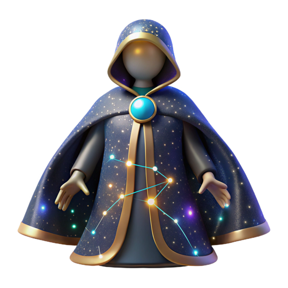 beautiful traditional extraordinary classic 3D Render Celestial Mage Illustration genuine high quality png