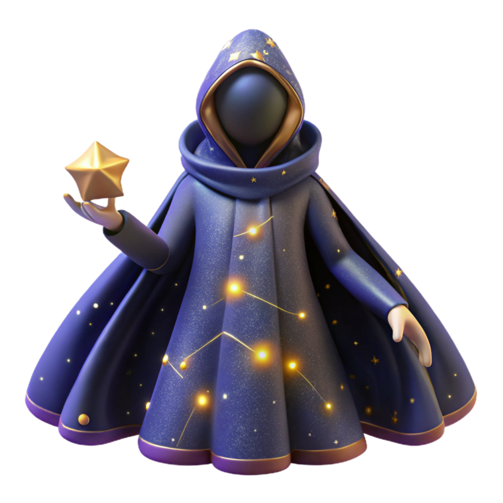 elegant creative magnificent traditional 3D Render Celestial Mage Illustration detailed detailed png