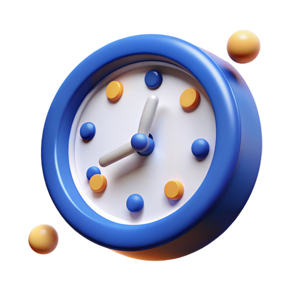 3D Clock Illustration Time Management Concept png