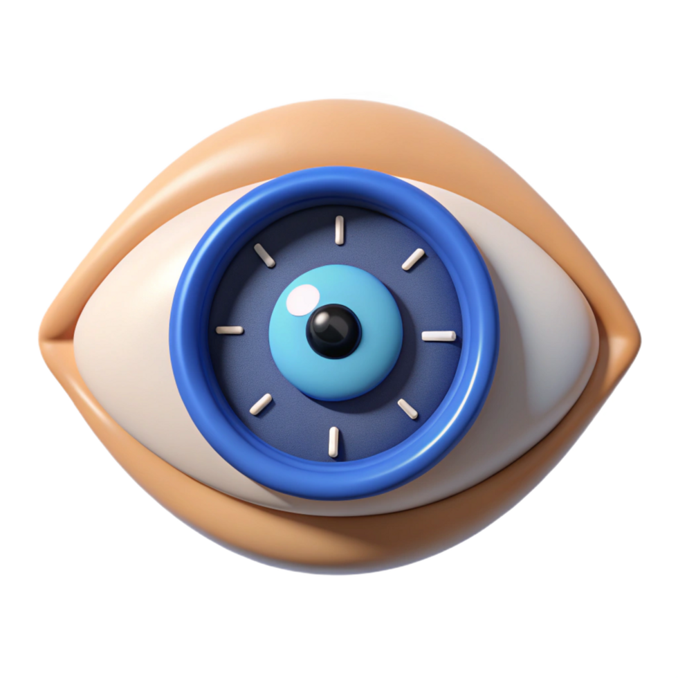 dramatic creative serene modern 3D Eye Clock Illustration high resolution high quality png