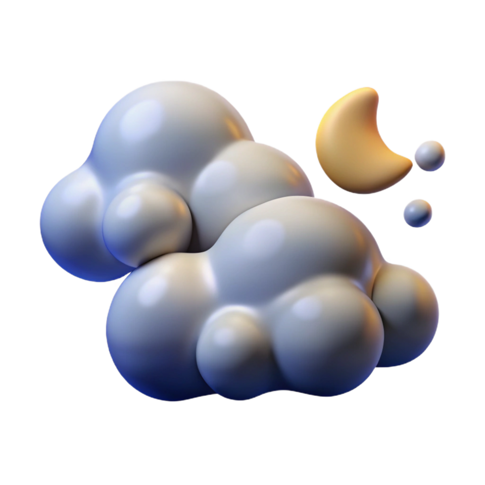 magnificent contemporary dramatic minimalist 3D Clouds and Moon Abstract Background exclusive 4K png