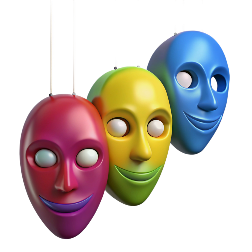 impressive rustic wonderful artistic Colorful 3D Mask Illustration original exclusive png