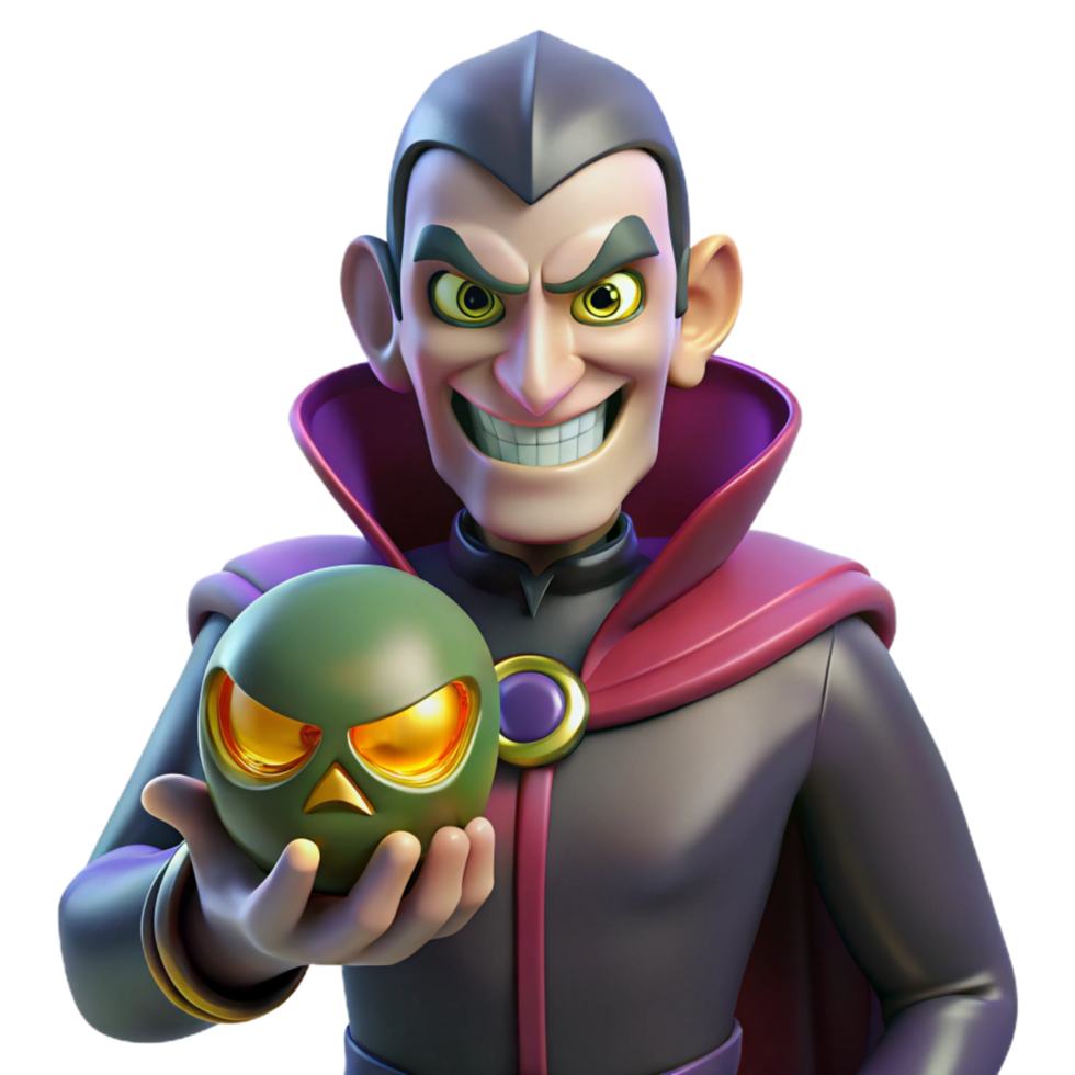 vibrant rustic extraordinary rustic Evil Cartoon Villain 3D Render genuine original png