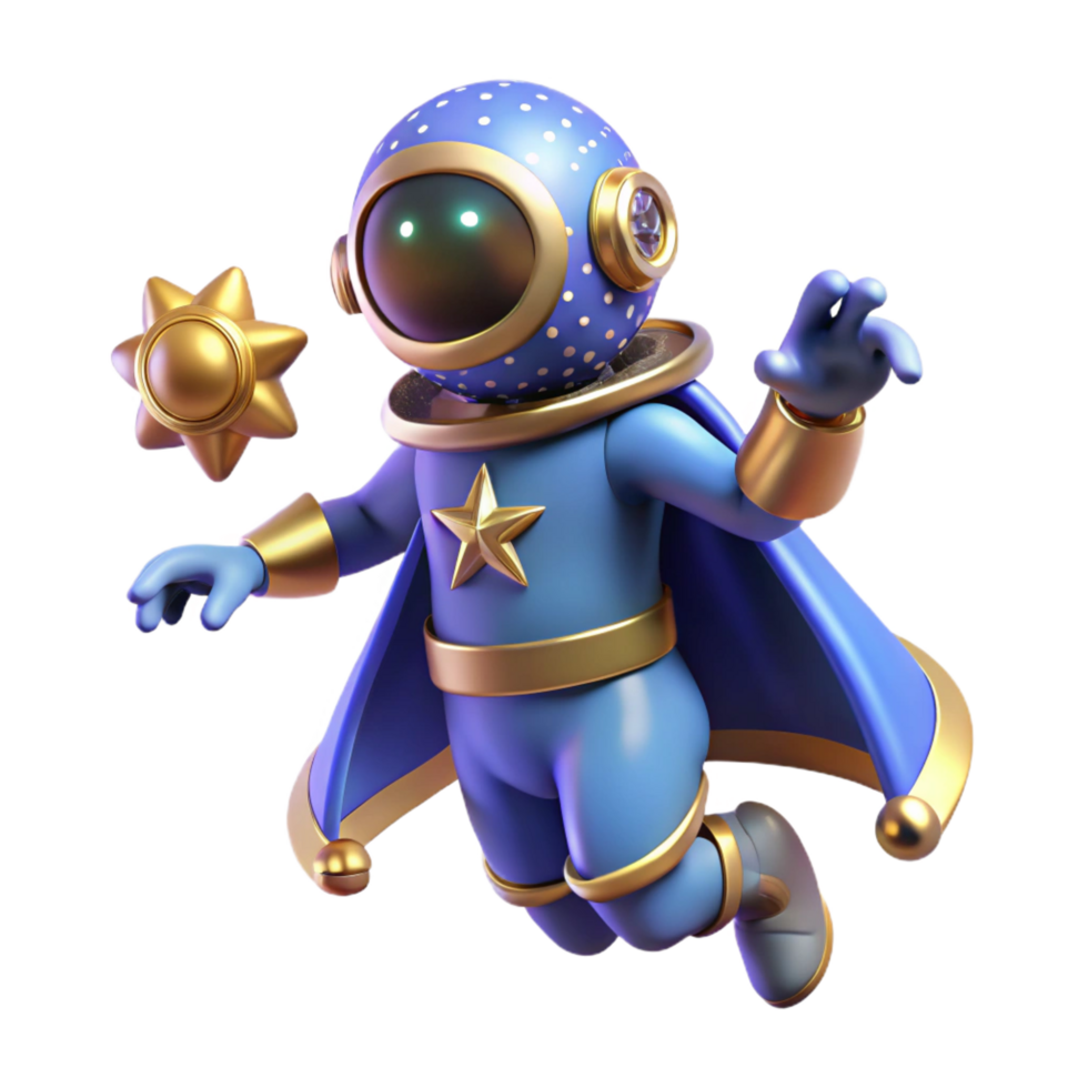 3D Astronaut Illustration A Starry Adventure png