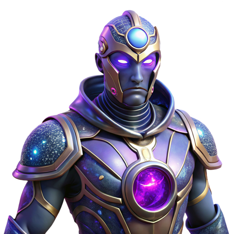 serene classic impressive contemporary Cosmic Knight 3D Render high resolution authentic png