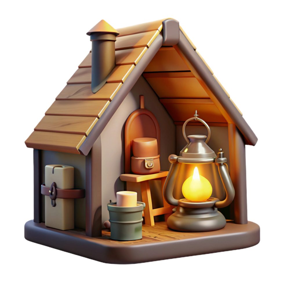 wonderful contemporary wonderful abstract Cozy 3D Cottage Illustration genuine detailed png