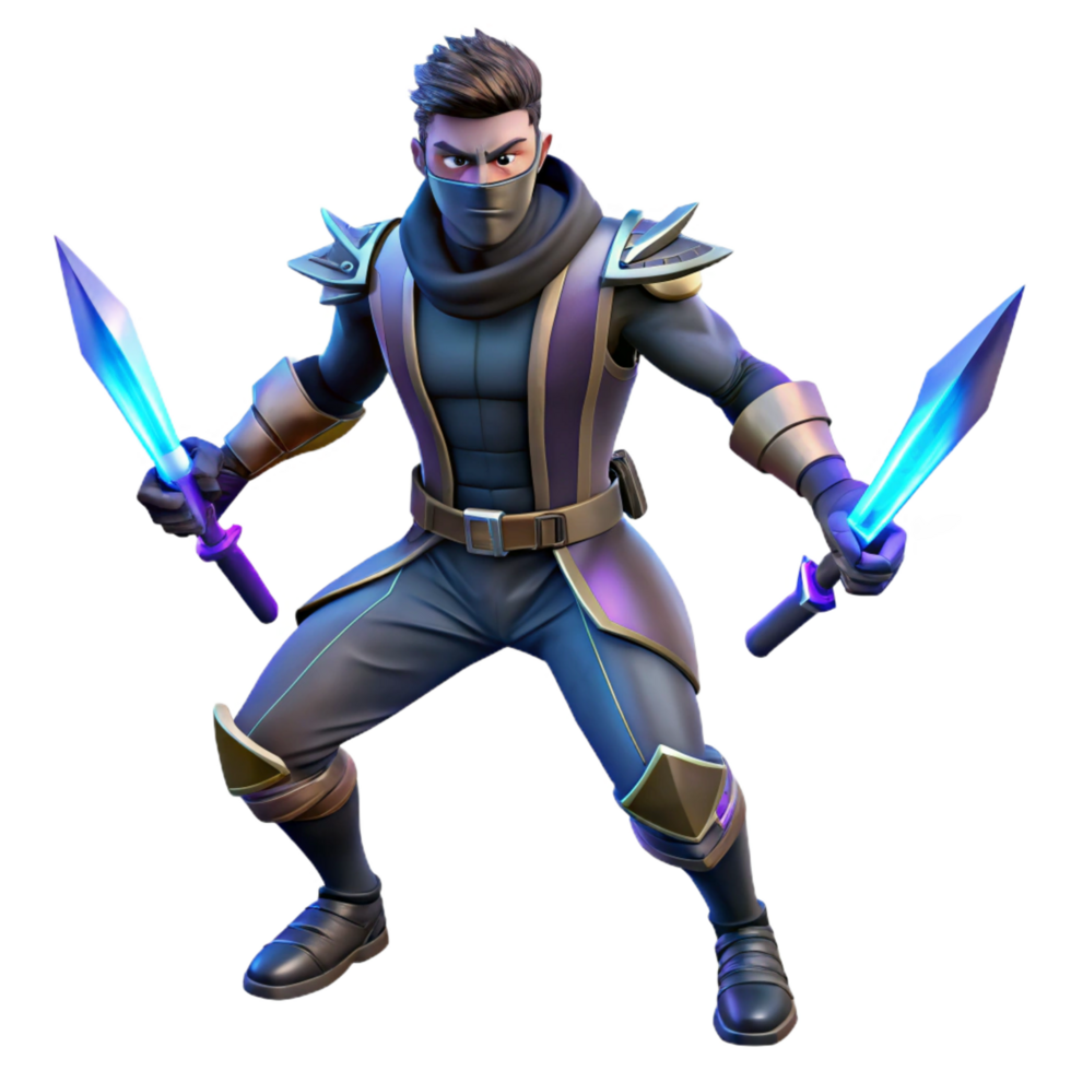 extraordinary creative elegant modern 3D Render of Ninja Warrior authentic high resolution png