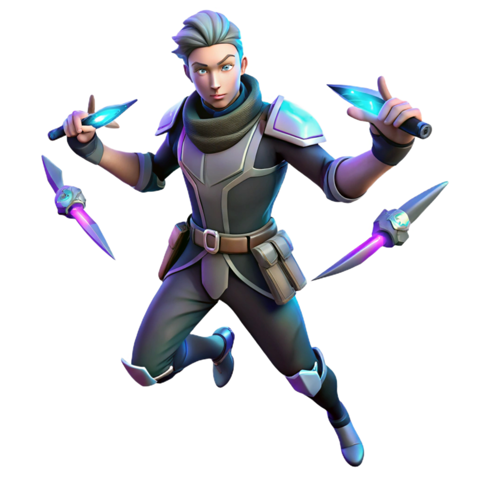 stunning minimalist extraordinary abstract 3D Render Boy Action Pose detailed exclusive png