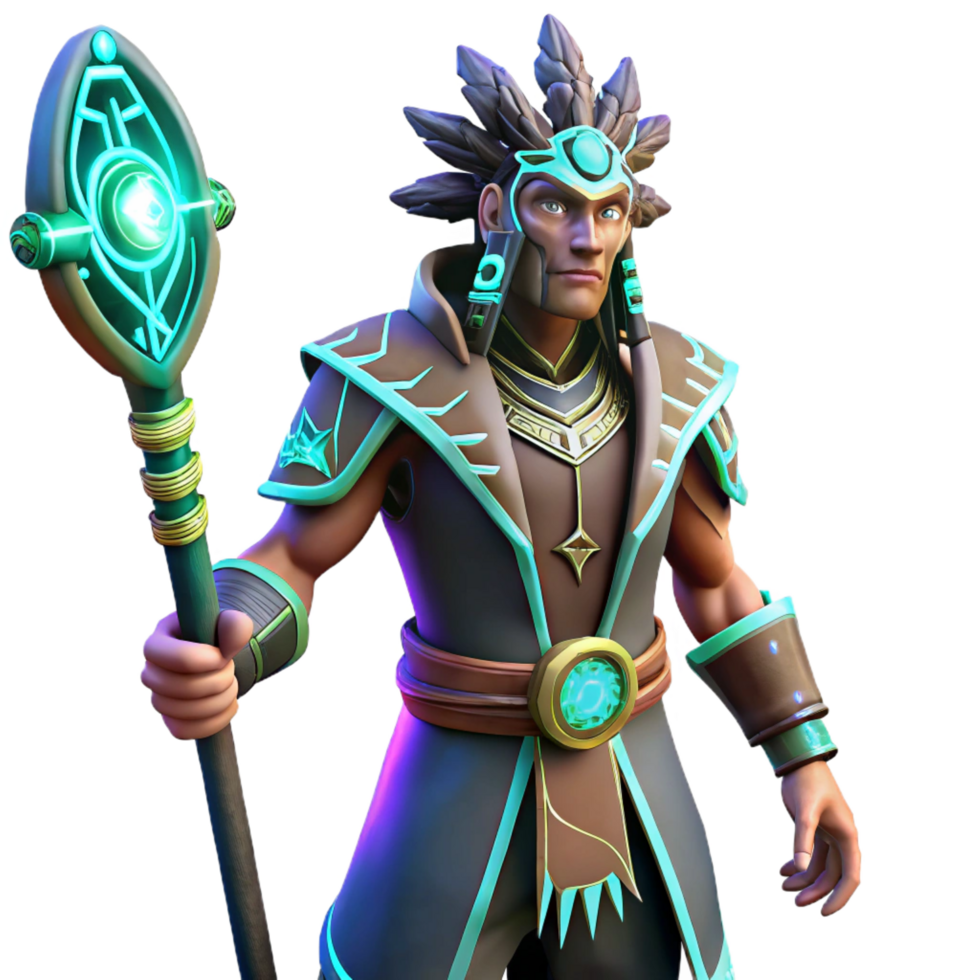 magnificent classic vibrant abstract Mystic 3D Render Shaman detailed premium png