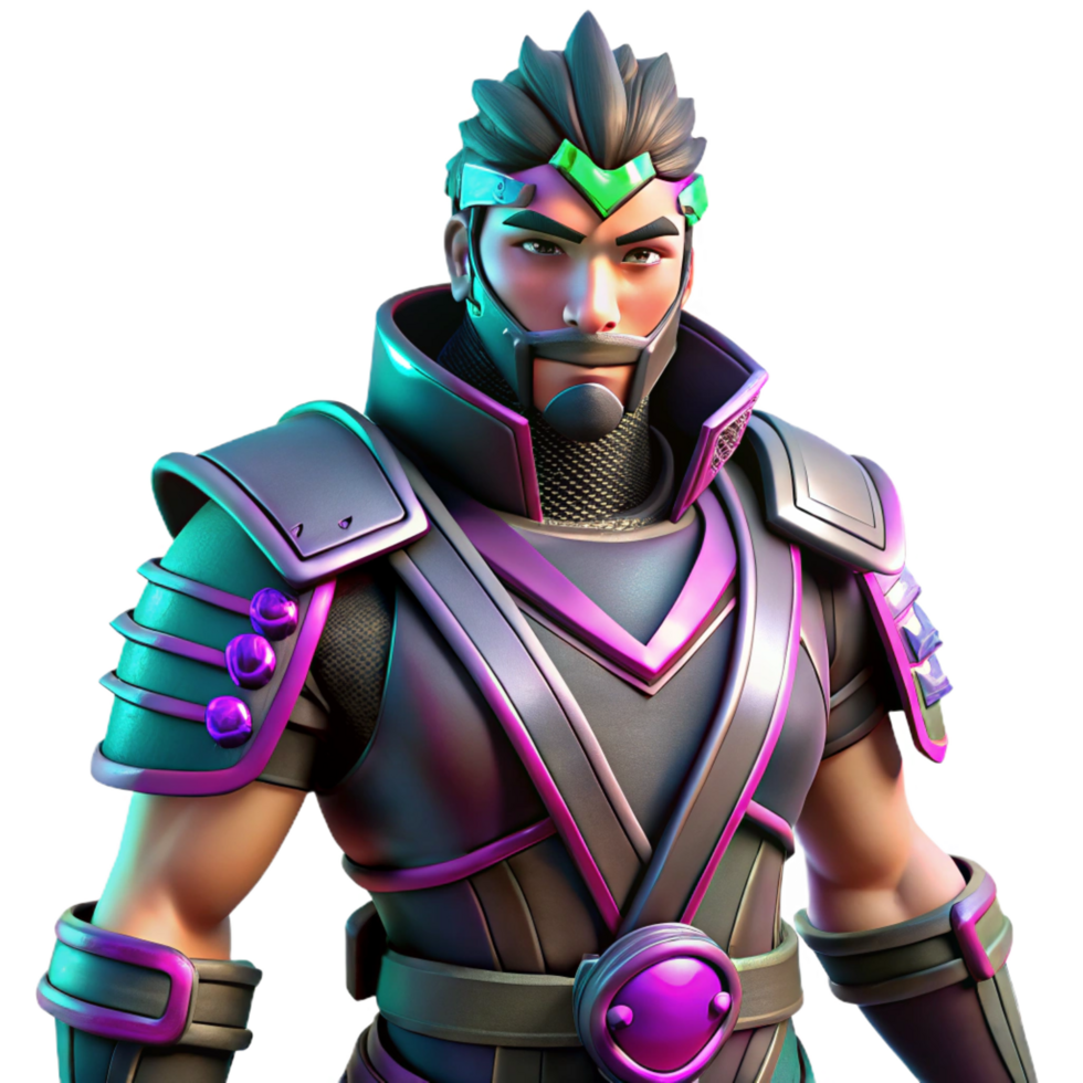 stunning rustic Stylized 3D Samurai Warrior Render 4K png
