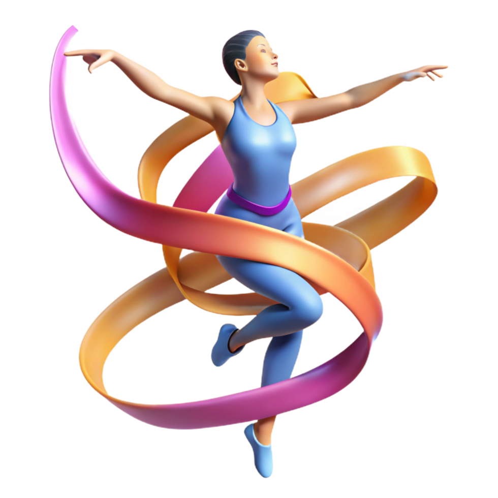 wonderful vintage beautiful artistic Dynamic 3D Illustration of a Dancer high resolution exclusive png
