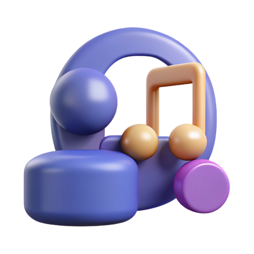 elegant minimalist dramatic contemporary 3D Abstract Music Note Illustration detailed detailed png