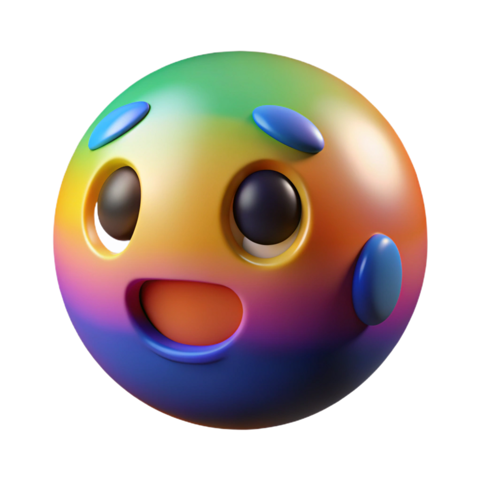 elegant traditional stunning classic Rainbow Emoji 3D Render premium exclusive png