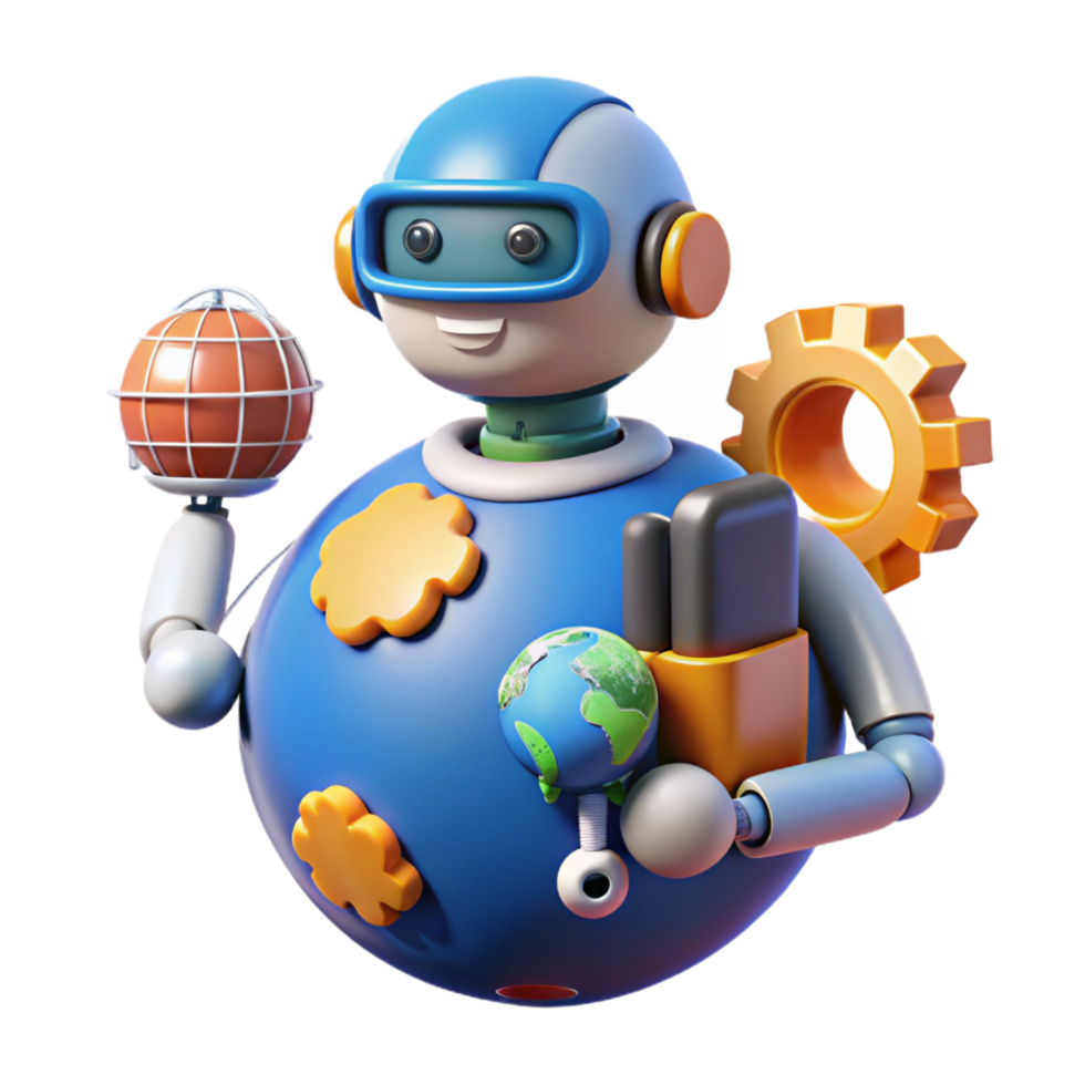 elegant modern elegant modern 3D Render of Friendly Robot 4K authentic png